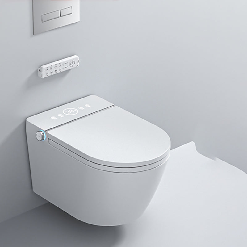 White Ceramic Wall Hung Toilet Set with Temperature Control Elongated Clearhalo 'Bathroom Remodel & Bathroom Fixtures' 'Bidets' 'Home Improvement' 'home_improvement' 'home_improvement_bidets' 'Toilets & Bidets' 7878023