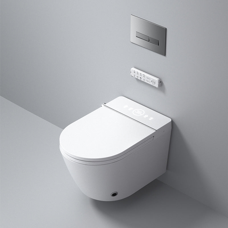 White Ceramic Wall Hung Toilet Set with Temperature Control Elongated Clearhalo 'Bathroom Remodel & Bathroom Fixtures' 'Bidets' 'Home Improvement' 'home_improvement' 'home_improvement_bidets' 'Toilets & Bidets' 7878024