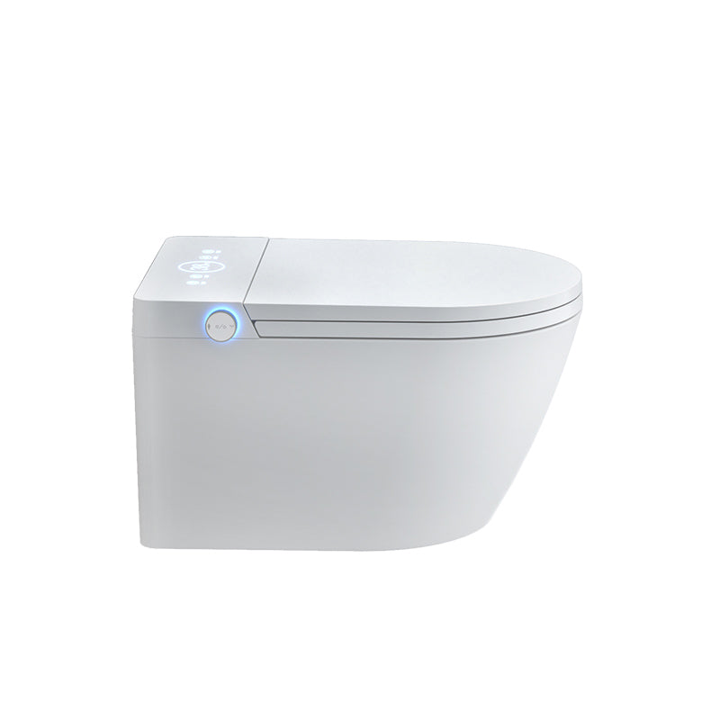 White Ceramic Wall Hung Toilet Set with Temperature Control Elongated Clearhalo 'Bathroom Remodel & Bathroom Fixtures' 'Bidets' 'Home Improvement' 'home_improvement' 'home_improvement_bidets' 'Toilets & Bidets' 7878027