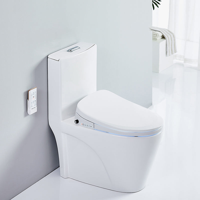 White Plastic Floor Standing Bidet with Temperature Control Elongated Contemporary 15"L x 27"W x 31"H Manual Lid (Standard) Clearhalo 'Bathroom Remodel & Bathroom Fixtures' 'Bidets' 'Home Improvement' 'home_improvement' 'home_improvement_bidets' 'Toilets & Bidets' 7878047
