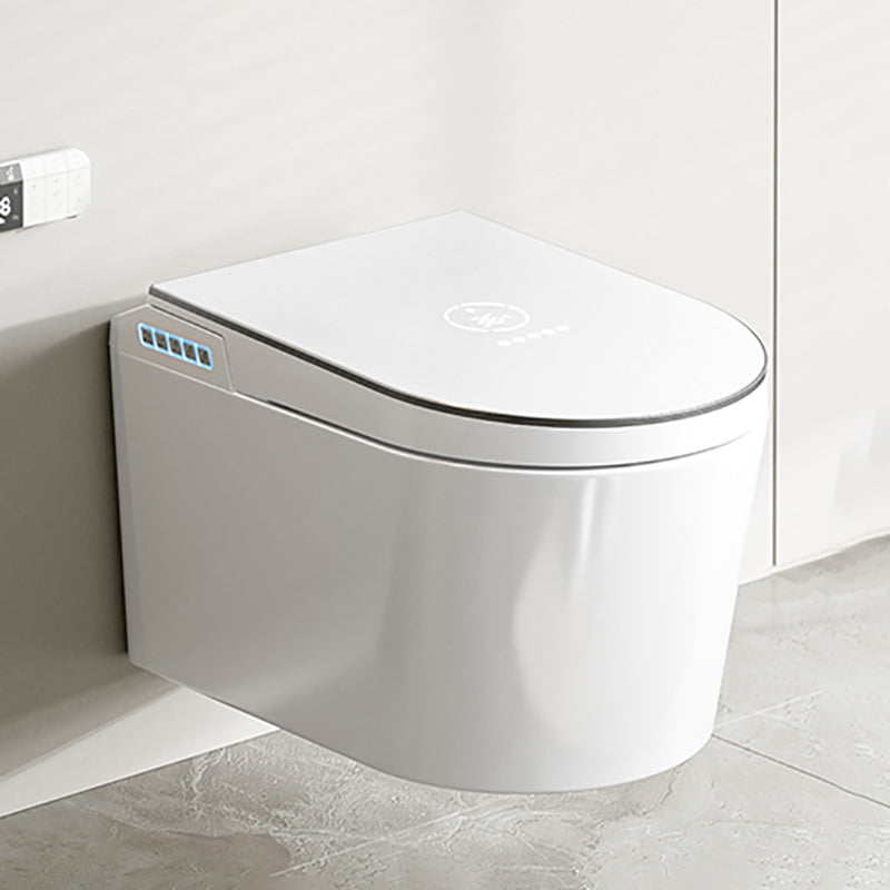 White Elongated Wall Mounted Bidet with Wireless Remote Control Clearhalo 'Bathroom Remodel & Bathroom Fixtures' 'Bidets' 'Home Improvement' 'home_improvement' 'home_improvement_bidets' 'Toilets & Bidets' 7878126