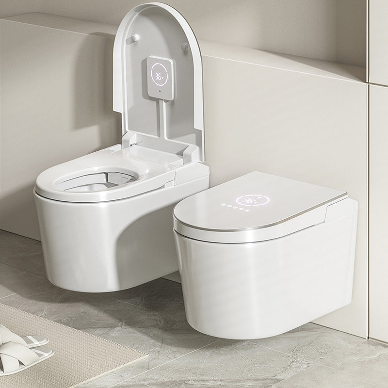 White Elongated Wall Mounted Bidet with Wireless Remote Control Clearhalo 'Bathroom Remodel & Bathroom Fixtures' 'Bidets' 'Home Improvement' 'home_improvement' 'home_improvement_bidets' 'Toilets & Bidets' 7878135