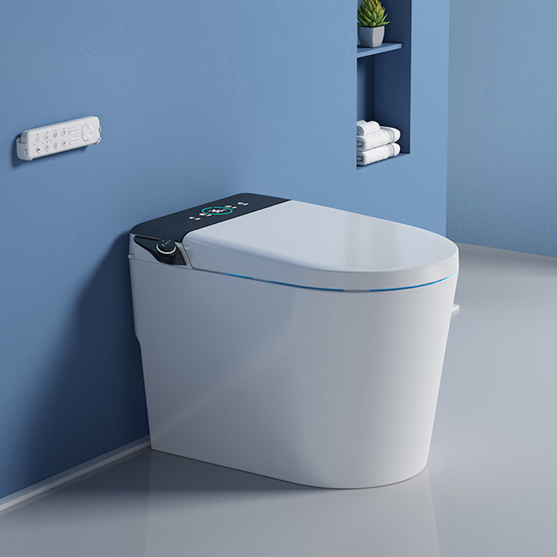 White Elongated Floor Mount Bidet with Heated Seat Ceramic Temperature Control Clearhalo 'Bathroom Remodel & Bathroom Fixtures' 'Bidets' 'Home Improvement' 'home_improvement' 'home_improvement_bidets' 'Toilets & Bidets' 7878162