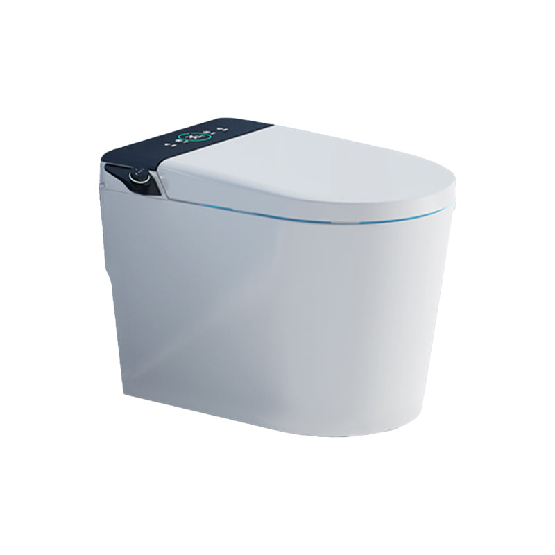 White Elongated Floor Mount Bidet with Heated Seat Ceramic Temperature Control Clearhalo 'Bathroom Remodel & Bathroom Fixtures' 'Bidets' 'Home Improvement' 'home_improvement' 'home_improvement_bidets' 'Toilets & Bidets' 7878163