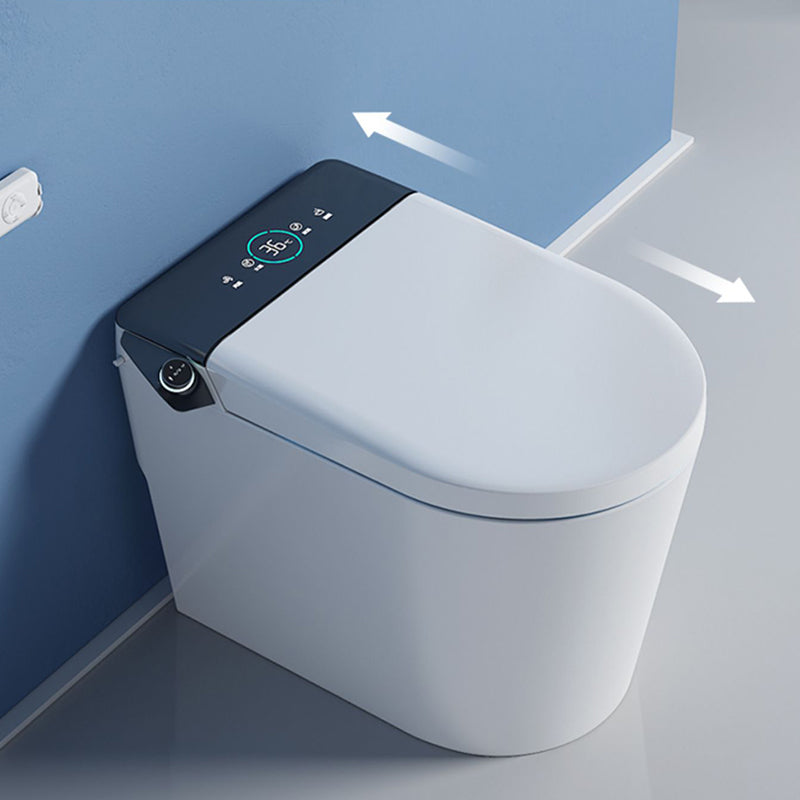 White Elongated Floor Mount Bidet with Heated Seat Ceramic Temperature Control Clearhalo 'Bathroom Remodel & Bathroom Fixtures' 'Bidets' 'Home Improvement' 'home_improvement' 'home_improvement_bidets' 'Toilets & Bidets' 7878172
