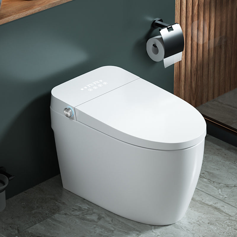 White Elongated Floor Standing Bidet with Heated Seat Plastic Bidets Clearhalo 'Bathroom Remodel & Bathroom Fixtures' 'Bidets' 'Home Improvement' 'home_improvement' 'home_improvement_bidets' 'Toilets & Bidets' 7878228