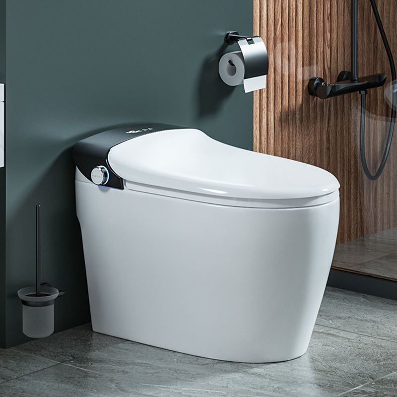 White Elongated Floor Standing Bidet with Heated Seat Stain Resistant Dryer Clearhalo 'Bathroom Remodel & Bathroom Fixtures' 'Bidets' 'Home Improvement' 'home_improvement' 'home_improvement_bidets' 'Toilets & Bidets' 7878253