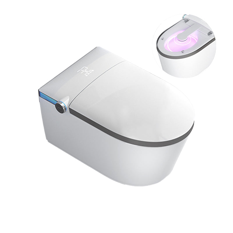 Elongated Wall Mounted Bidet with Warm Air Dryer and Heated Seat White Bidet with High Water Tank Automatic Lid( Top Configuration) Clearhalo 'Bathroom Remodel & Bathroom Fixtures' 'Bidets' 'Home Improvement' 'home_improvement' 'home_improvement_bidets' 'Toilets & Bidets' 7878320