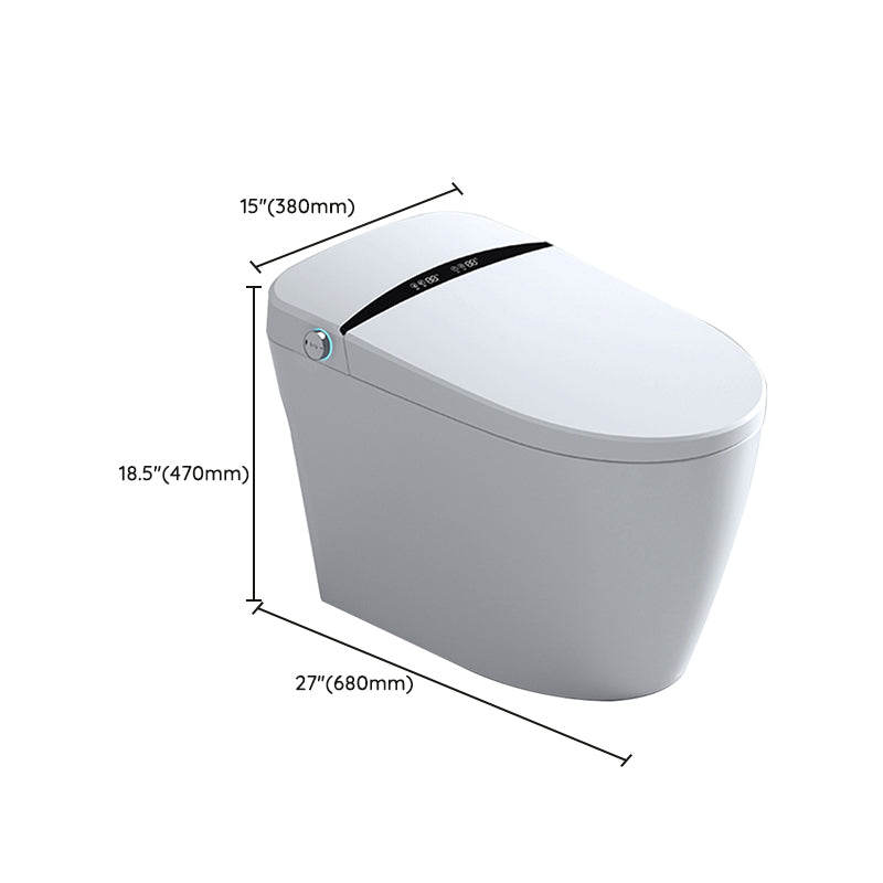 Elongated Ceramic Smart Toilet Seat Bidet in Tankless with Heated Seat Clearhalo 'Bathroom Remodel & Bathroom Fixtures' 'Bidets' 'Home Improvement' 'home_improvement' 'home_improvement_bidets' 'Toilets & Bidets' 7878386