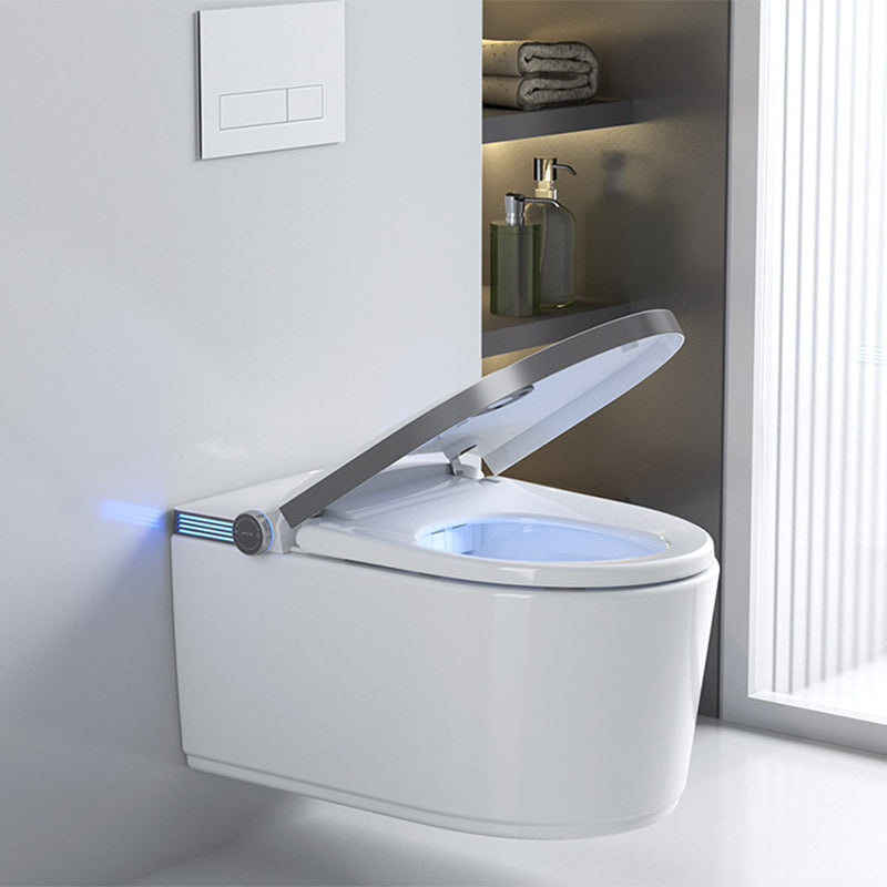 14.96" W Elongated Antimicrobial Wall Mounted Bidet with Dryer Clearhalo 'Bathroom Remodel & Bathroom Fixtures' 'Bidets' 'Home Improvement' 'home_improvement' 'home_improvement_bidets' 'Toilets & Bidets' 7878390