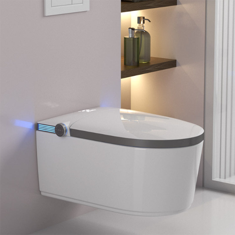 14.96" W Elongated Antimicrobial Wall Mounted Bidet with Dryer Clearhalo 'Bathroom Remodel & Bathroom Fixtures' 'Bidets' 'Home Improvement' 'home_improvement' 'home_improvement_bidets' 'Toilets & Bidets' 7878391
