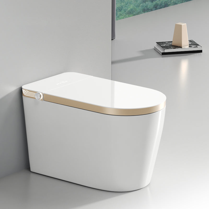 All-In-One Smart Toilet Seat Bidet in Gold and White of 17.7" H Clearhalo 'Bathroom Remodel & Bathroom Fixtures' 'Bidets' 'Home Improvement' 'home_improvement' 'home_improvement_bidets' 'Toilets & Bidets' 7878555