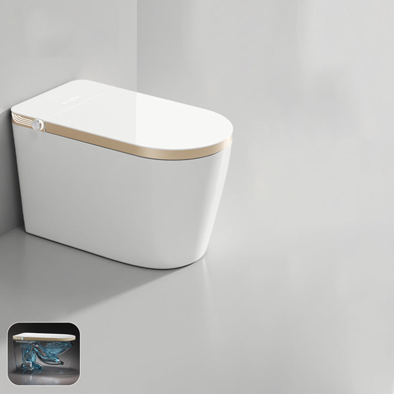 All-In-One Smart Toilet Seat Bidet in Gold and White of 17.7" H Automatic Lid( Top Configuration) Yes Clearhalo 'Bathroom Remodel & Bathroom Fixtures' 'Bidets' 'Home Improvement' 'home_improvement' 'home_improvement_bidets' 'Toilets & Bidets' 7878559