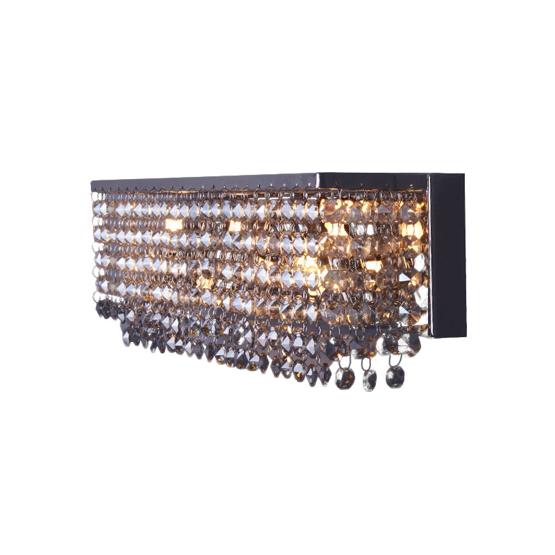 Octagon Crystal Chrome Wall Light Rectangular 3/4 Bulbs Contemporary Sconce Lighting Fixture Clearhalo 'Modern wall lights' 'Modern' 'Wall Lamps & Sconces' 'Wall Lights' Lighting' 787856