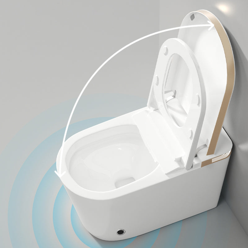 All-In-One Smart Toilet Seat Bidet in Gold and White of 17.7" H Clearhalo 'Bathroom Remodel & Bathroom Fixtures' 'Bidets' 'Home Improvement' 'home_improvement' 'home_improvement_bidets' 'Toilets & Bidets' 7878560
