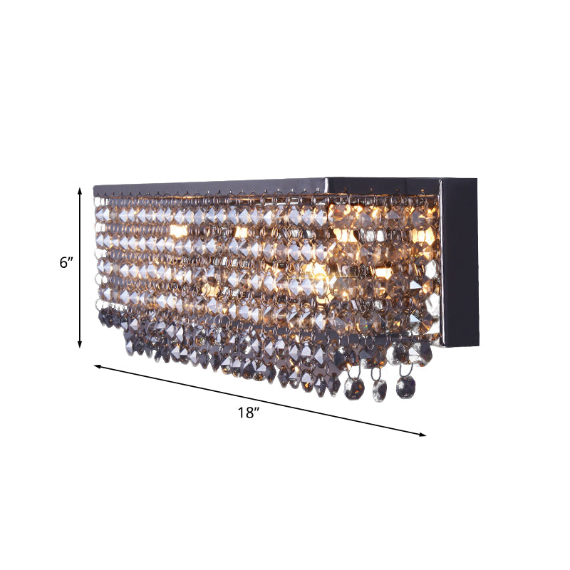 Octagon Crystal Chrome Wall Light Rectangular 3/4 Bulbs Contemporary Sconce Lighting Fixture Clearhalo 'Modern wall lights' 'Modern' 'Wall Lamps & Sconces' 'Wall Lights' Lighting' 787859