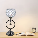 Silver Dome Hollowed Out Table Lamp Modern Crystal 1-Light Bedside Nightstand Light with Ring Base Clearhalo 'Ceiling Lights' 'Pendant Lights' 'Pendants' Lighting' 788014