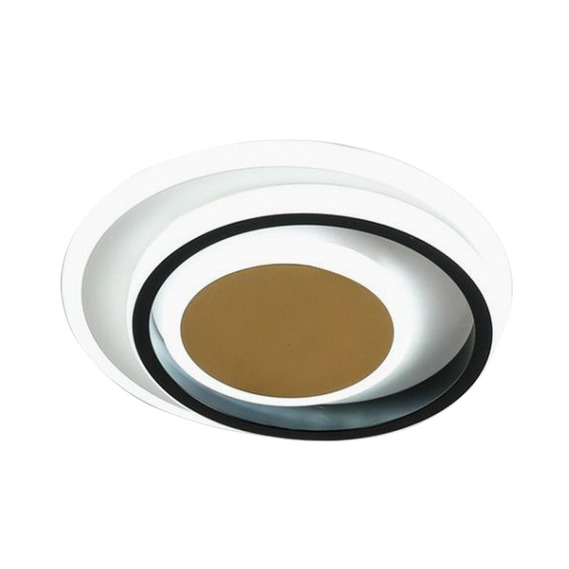 Square/Round Flushmount Lighting Modernism Acrylic White and Black LED Flush Lamp Fixture Clearhalo 'Ceiling Lights' 'Close To Ceiling Lights' 'Close to ceiling' 'Flush mount' Lighting' 788047