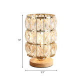 1-Bulb Cup Shape Nightstand Lamp Modern Style Gold Beveled Crystal Encrusted Table Light Clearhalo 'Lamps' 'Table Lamps' Lighting' 788052