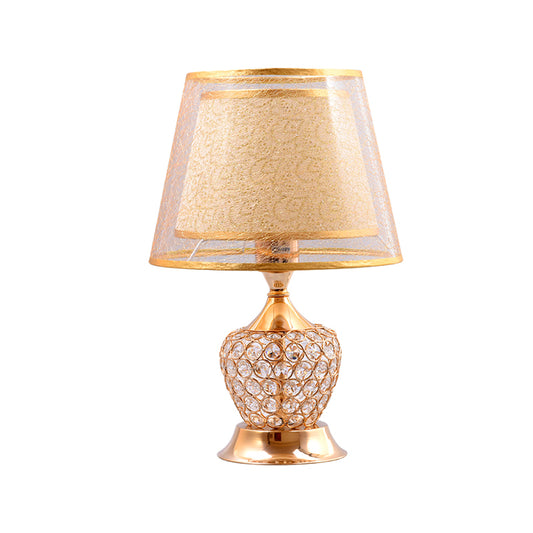 Ida Traditional Small Accent Table Lamp 15 High Clear Crystal Glass Sphere  Brass Gold Metal Pleated White Empire Shade Decor for Bedroom House Bedside  Nightstand Home Office - Regency Hill, Table Lamps 