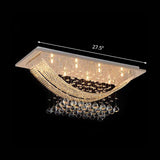 Contemporary Rectangle Flush Mount Lamp 8 Lights Crystal Ball Flushmount Light in Chrome Clearhalo 'Ceiling Lights' 'Close To Ceiling Lights' 'Close to ceiling' 'Flush mount' Lighting' 790442