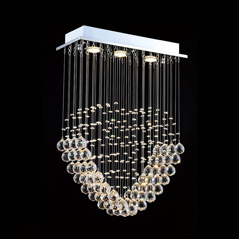 Loving Heart Shape Crystal Orb Flush Lighting Modernism LED Restaurant Flush Mount Lamp in Chrome Clearhalo 'Ceiling Lights' 'Close To Ceiling Lights' 'Close to ceiling' 'Flush mount' Lighting' 790449