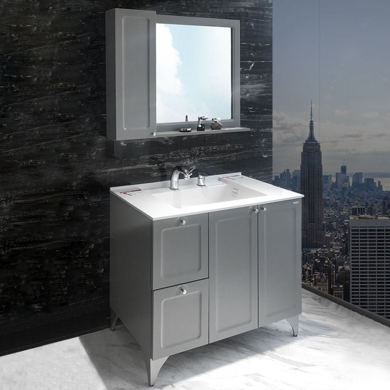 Freestanding Modern Sink Included Bath Vanity with Faucet for Bathroom Clearhalo 'Bathroom Remodel & Bathroom Fixtures' 'Bathroom Vanities' 'bathroom_vanities' 'Home Improvement' 'home_improvement' 'home_improvement_bathroom_vanities' 7905334