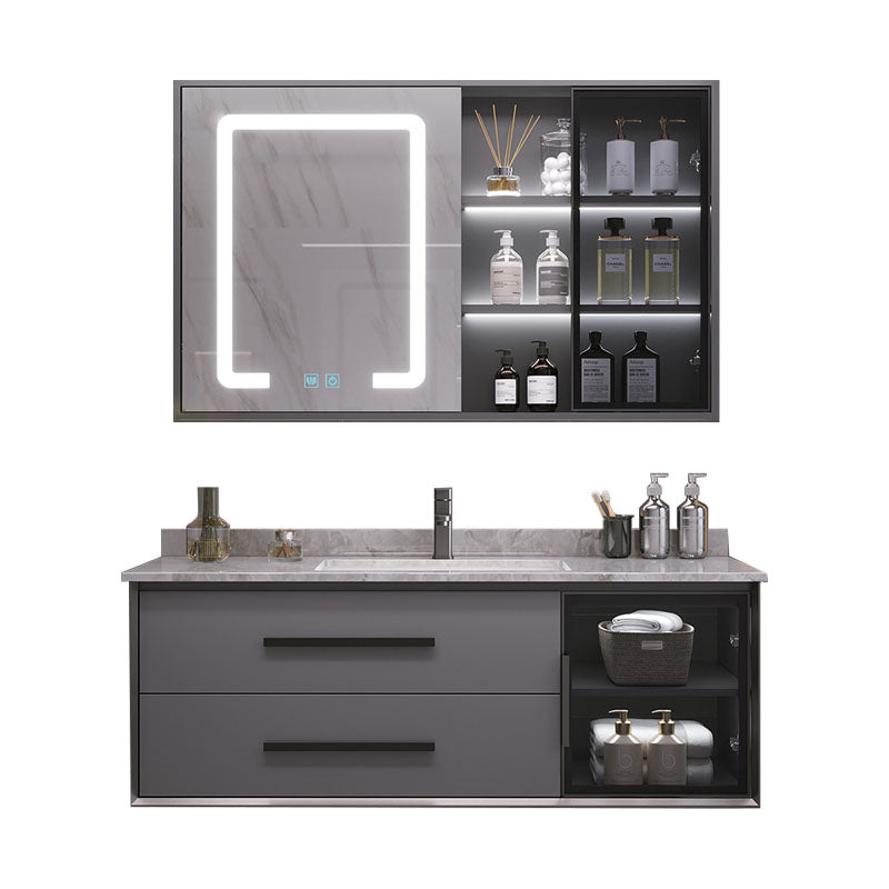 Wall Mount Mirror Included Bath Vanity with Faucet Drawers for Bathroom Vanity & Faucet & Smart Medicine Cabinet 35"L x 22"W x 20"H Clearhalo 'Bathroom Remodel & Bathroom Fixtures' 'Bathroom Vanities' 'bathroom_vanities' 'Home Improvement' 'home_improvement' 'home_improvement_bathroom_vanities' 7905353