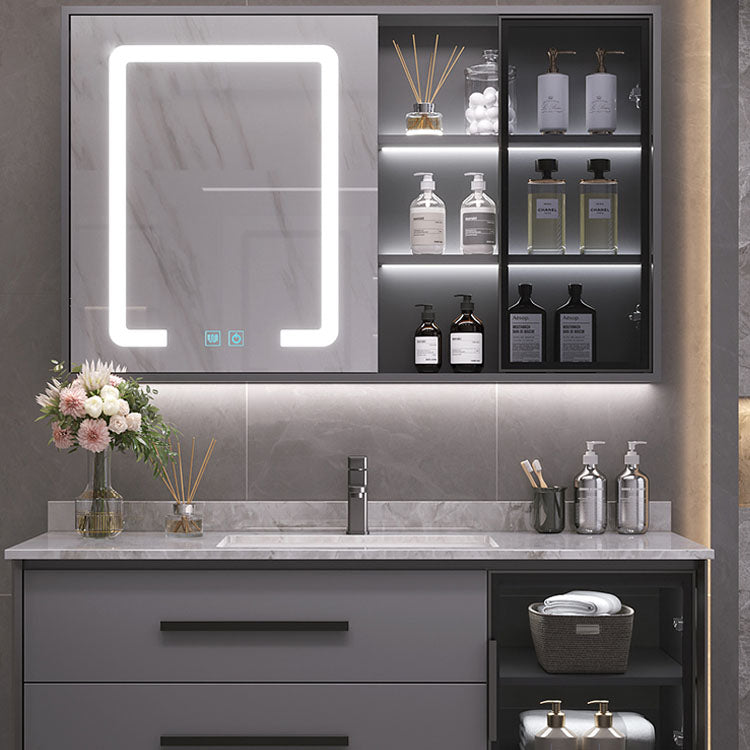 Wall Mount Mirror Included Bath Vanity with Faucet Drawers for Bathroom Clearhalo 'Bathroom Remodel & Bathroom Fixtures' 'Bathroom Vanities' 'bathroom_vanities' 'Home Improvement' 'home_improvement' 'home_improvement_bathroom_vanities' 7905360