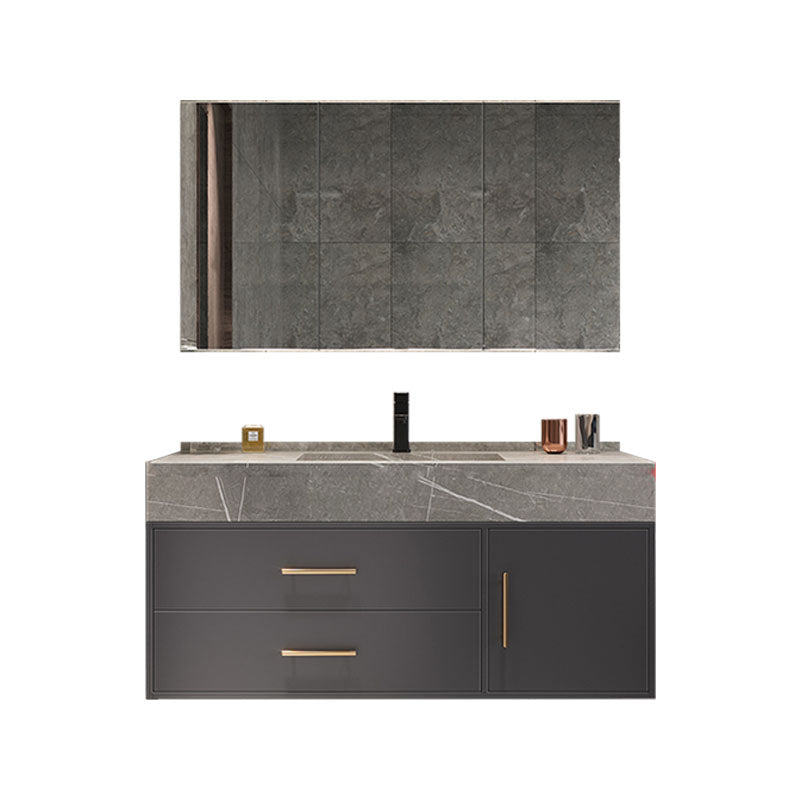 Wall Mount Mirror Included Sink Vanity with Drawers Doors for Bathroom Clearhalo 'Bathroom Remodel & Bathroom Fixtures' 'Bathroom Vanities' 'bathroom_vanities' 'Home Improvement' 'home_improvement' 'home_improvement_bathroom_vanities' 7905375