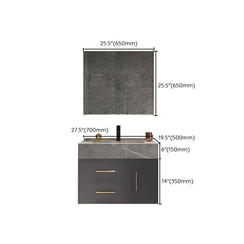 Wall Mount Mirror Included Sink Vanity with Drawers Doors for Bathroom Clearhalo 'Bathroom Remodel & Bathroom Fixtures' 'Bathroom Vanities' 'bathroom_vanities' 'Home Improvement' 'home_improvement' 'home_improvement_bathroom_vanities' 7905378