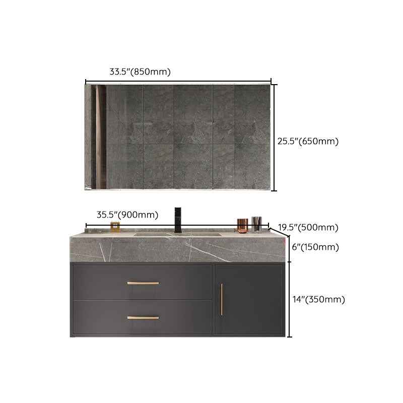 Wall Mount Mirror Included Sink Vanity with Drawers Doors for Bathroom Clearhalo 'Bathroom Remodel & Bathroom Fixtures' 'Bathroom Vanities' 'bathroom_vanities' 'Home Improvement' 'home_improvement' 'home_improvement_bathroom_vanities' 7905380