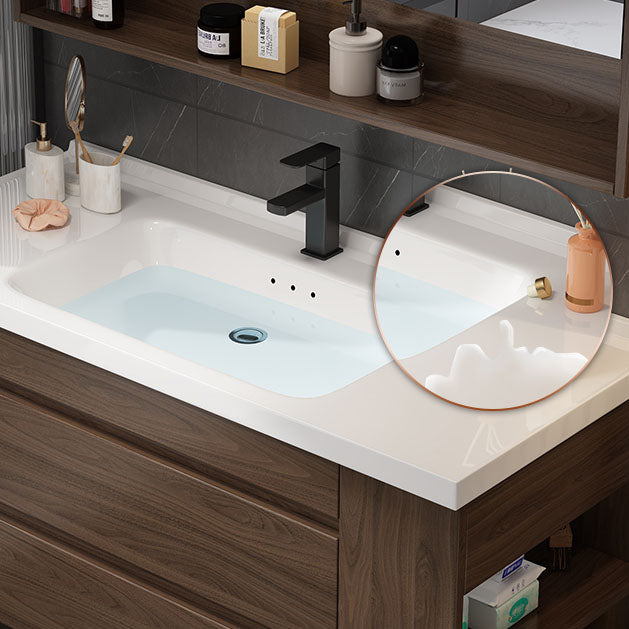 Wall Mount Mirror Included Sink Vanity with Faucet Drawers for Bathroom Clearhalo 'Bathroom Remodel & Bathroom Fixtures' 'Bathroom Vanities' 'bathroom_vanities' 'Home Improvement' 'home_improvement' 'home_improvement_bathroom_vanities' 7905408