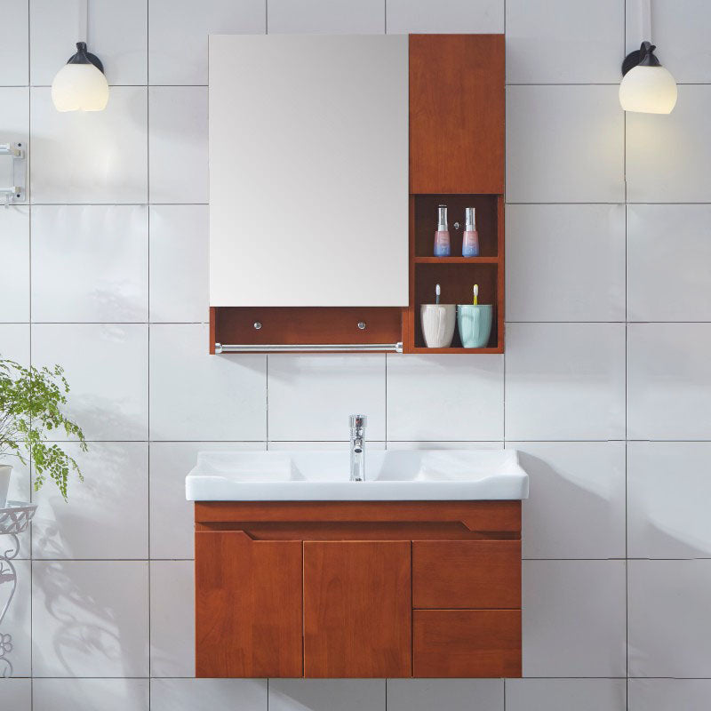 Mirror Included Wall Mount Sink Vanity with Sink for Bathroom Clearhalo 'Bathroom Remodel & Bathroom Fixtures' 'Bathroom Vanities' 'bathroom_vanities' 'Home Improvement' 'home_improvement' 'home_improvement_bathroom_vanities' 7905424