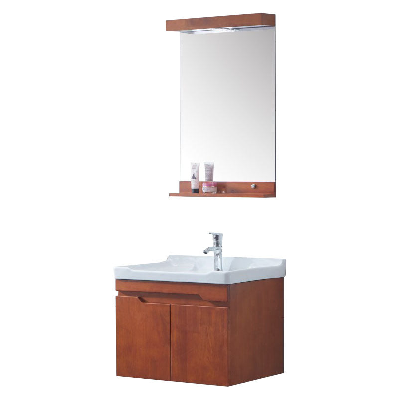 Mirror Included Wall Mount Sink Vanity with Sink for Bathroom Vanity & Faucet & Mirrors 24"L x 19"W x 17"H Clearhalo 'Bathroom Remodel & Bathroom Fixtures' 'Bathroom Vanities' 'bathroom_vanities' 'Home Improvement' 'home_improvement' 'home_improvement_bathroom_vanities' 7905425