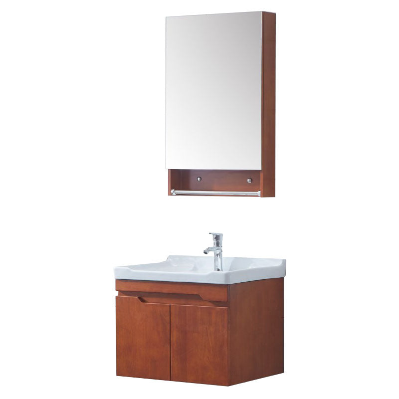 Mirror Included Wall Mount Sink Vanity with Sink for Bathroom Vanity & Faucet & Mirror Cabinet 24"L x 19"W x 17"H Clearhalo 'Bathroom Remodel & Bathroom Fixtures' 'Bathroom Vanities' 'bathroom_vanities' 'Home Improvement' 'home_improvement' 'home_improvement_bathroom_vanities' 7905426