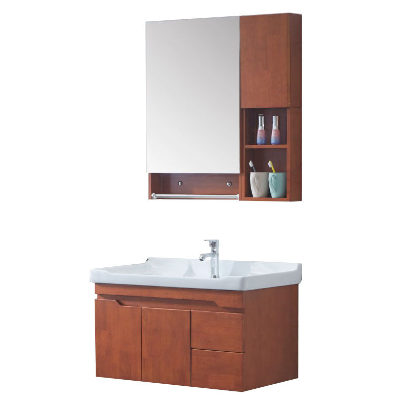 Mirror Included Wall Mount Sink Vanity with Sink for Bathroom Vanity & Faucet & Mirror Cabinet 31"L x 19"W x 17"H Clearhalo 'Bathroom Remodel & Bathroom Fixtures' 'Bathroom Vanities' 'bathroom_vanities' 'Home Improvement' 'home_improvement' 'home_improvement_bathroom_vanities' 7905430