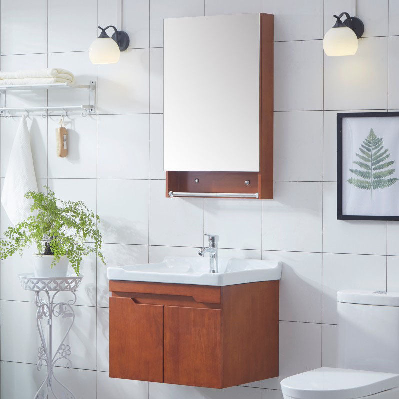 Mirror Included Wall Mount Sink Vanity with Sink for Bathroom Clearhalo 'Bathroom Remodel & Bathroom Fixtures' 'Bathroom Vanities' 'bathroom_vanities' 'Home Improvement' 'home_improvement' 'home_improvement_bathroom_vanities' 7905431