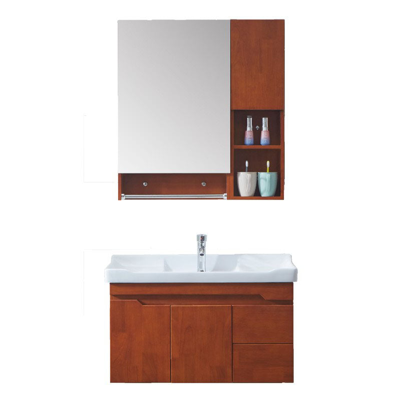Mirror Included Wall Mount Sink Vanity with Sink for Bathroom Clearhalo 'Bathroom Remodel & Bathroom Fixtures' 'Bathroom Vanities' 'bathroom_vanities' 'Home Improvement' 'home_improvement' 'home_improvement_bathroom_vanities' 7905433