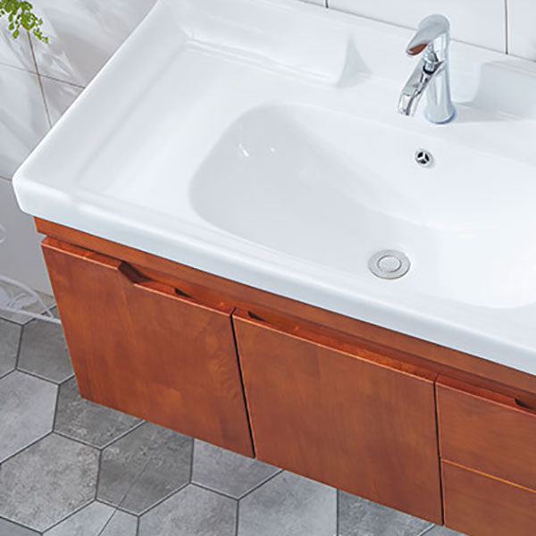 Mirror Included Wall Mount Sink Vanity with Sink for Bathroom Clearhalo 'Bathroom Remodel & Bathroom Fixtures' 'Bathroom Vanities' 'bathroom_vanities' 'Home Improvement' 'home_improvement' 'home_improvement_bathroom_vanities' 7905435