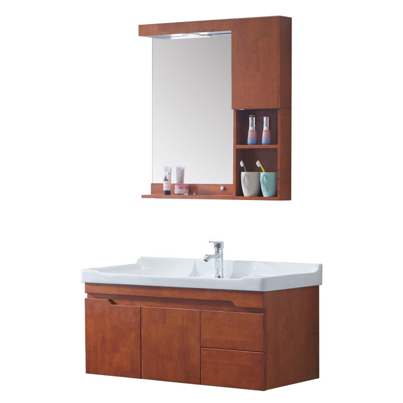 Mirror Included Wall Mount Sink Vanity with Sink for Bathroom Vanity & Faucet & Mirror & Sideboard Clearhalo 'Bathroom Remodel & Bathroom Fixtures' 'Bathroom Vanities' 'bathroom_vanities' 'Home Improvement' 'home_improvement' 'home_improvement_bathroom_vanities' 7905438