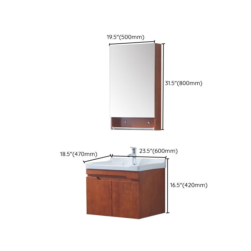 Mirror Included Wall Mount Sink Vanity with Sink for Bathroom Clearhalo 'Bathroom Remodel & Bathroom Fixtures' 'Bathroom Vanities' 'bathroom_vanities' 'Home Improvement' 'home_improvement' 'home_improvement_bathroom_vanities' 7905441