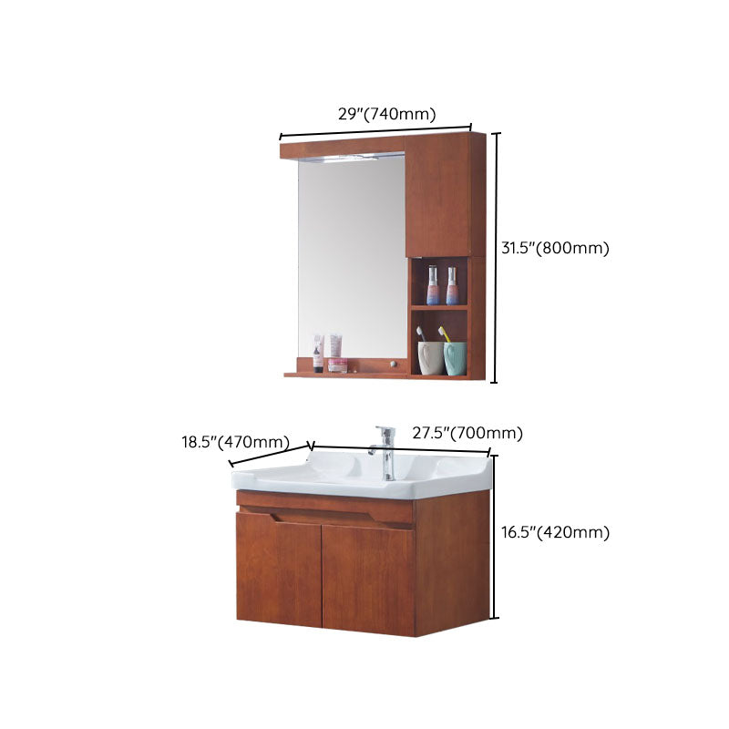 Mirror Included Wall Mount Sink Vanity with Sink for Bathroom Clearhalo 'Bathroom Remodel & Bathroom Fixtures' 'Bathroom Vanities' 'bathroom_vanities' 'Home Improvement' 'home_improvement' 'home_improvement_bathroom_vanities' 7905447