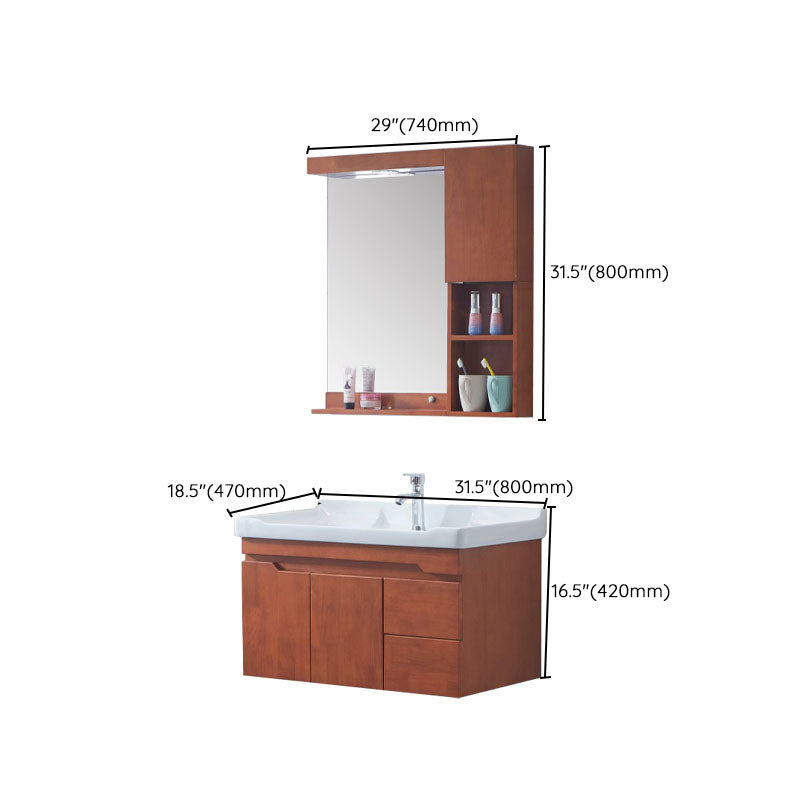Mirror Included Wall Mount Sink Vanity with Sink for Bathroom Clearhalo 'Bathroom Remodel & Bathroom Fixtures' 'Bathroom Vanities' 'bathroom_vanities' 'Home Improvement' 'home_improvement' 'home_improvement_bathroom_vanities' 7905448