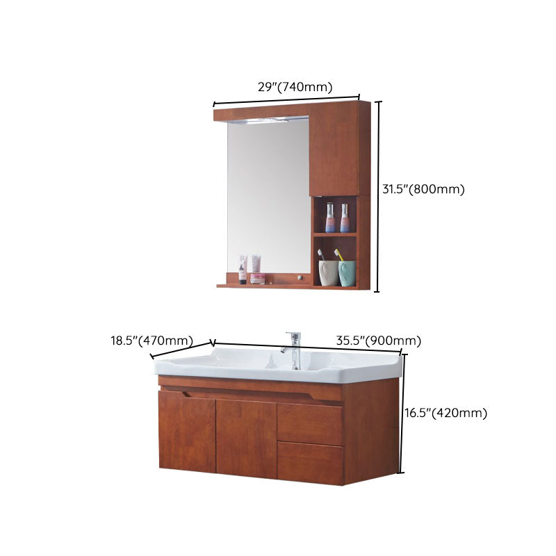 Mirror Included Wall Mount Sink Vanity with Sink for Bathroom Clearhalo 'Bathroom Remodel & Bathroom Fixtures' 'Bathroom Vanities' 'bathroom_vanities' 'Home Improvement' 'home_improvement' 'home_improvement_bathroom_vanities' 7905449