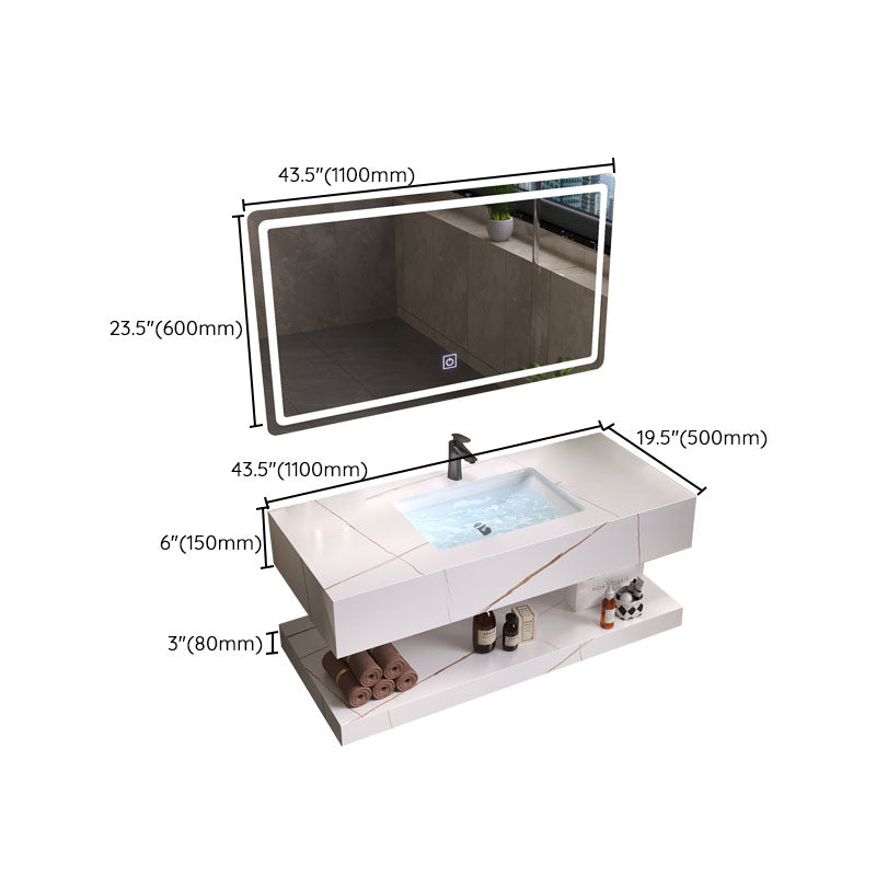 Wall Mount Mirror Included Sink Vanity for Bathroom with Sink Faucet Clearhalo 'Bathroom Remodel & Bathroom Fixtures' 'Bathroom Vanities' 'bathroom_vanities' 'Home Improvement' 'home_improvement' 'home_improvement_bathroom_vanities' 7905491