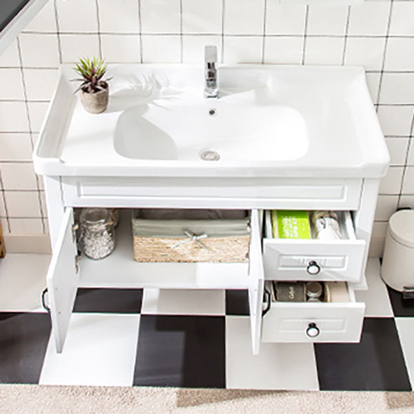 Freestanding Wood Mirror Included Sink Vanity with Sink for Bathroom Clearhalo 'Bathroom Remodel & Bathroom Fixtures' 'Bathroom Vanities' 'bathroom_vanities' 'Home Improvement' 'home_improvement' 'home_improvement_bathroom_vanities' 7905506