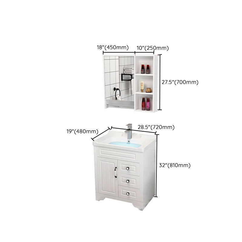 Freestanding Wood Mirror Included Sink Vanity with Sink for Bathroom Clearhalo 'Bathroom Remodel & Bathroom Fixtures' 'Bathroom Vanities' 'bathroom_vanities' 'Home Improvement' 'home_improvement' 'home_improvement_bathroom_vanities' 7905519