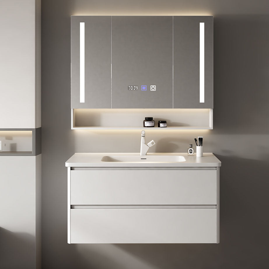 Sink Included Wall Mount Sink Vanity with Faucet Mirror for Bathroom Clearhalo 'Bathroom Remodel & Bathroom Fixtures' 'Bathroom Vanities' 'bathroom_vanities' 'Home Improvement' 'home_improvement' 'home_improvement_bathroom_vanities' 7905525