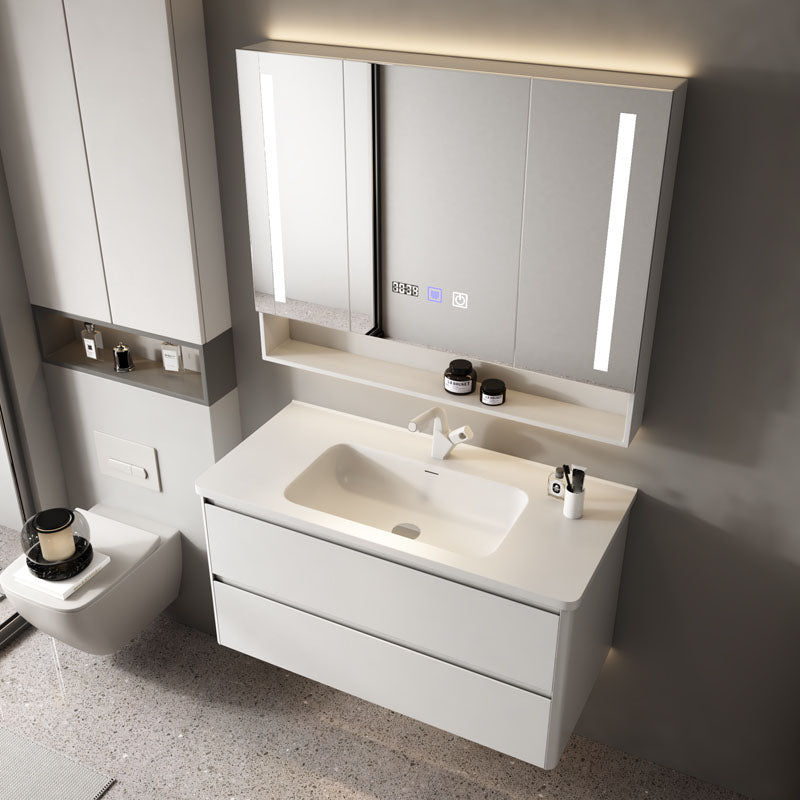 Sink Included Wall Mount Sink Vanity with Faucet Mirror for Bathroom Clearhalo 'Bathroom Remodel & Bathroom Fixtures' 'Bathroom Vanities' 'bathroom_vanities' 'Home Improvement' 'home_improvement' 'home_improvement_bathroom_vanities' 7905530